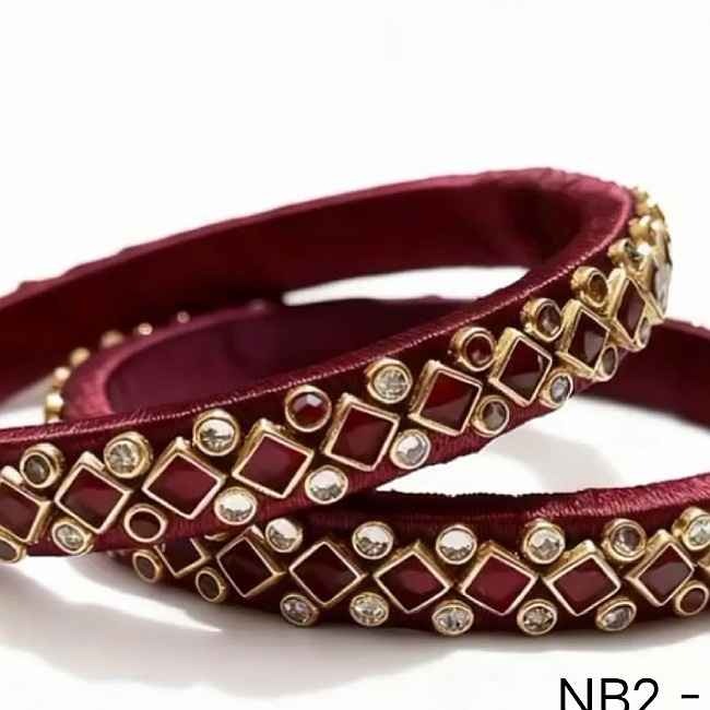 Maroon duo silk thread bangles